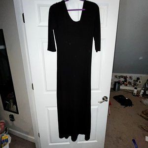 Macy's TEEN VOGUE Women's Full Length Knit Black Dress